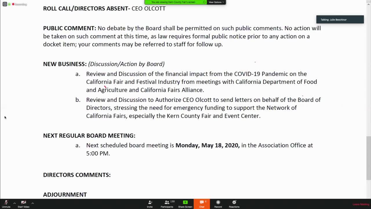 Kern County Fair Board meeting