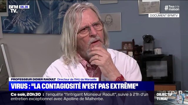 La contagiosité du coronavirus n'est pas extrême : extrait de l'interview exclusive du Pr Didier Raoult à BFMTV