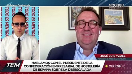 Yzuel, presidente de la Confederación Empresarial de Hostelería: “Pueden cerrar 40.000 establecimientos”