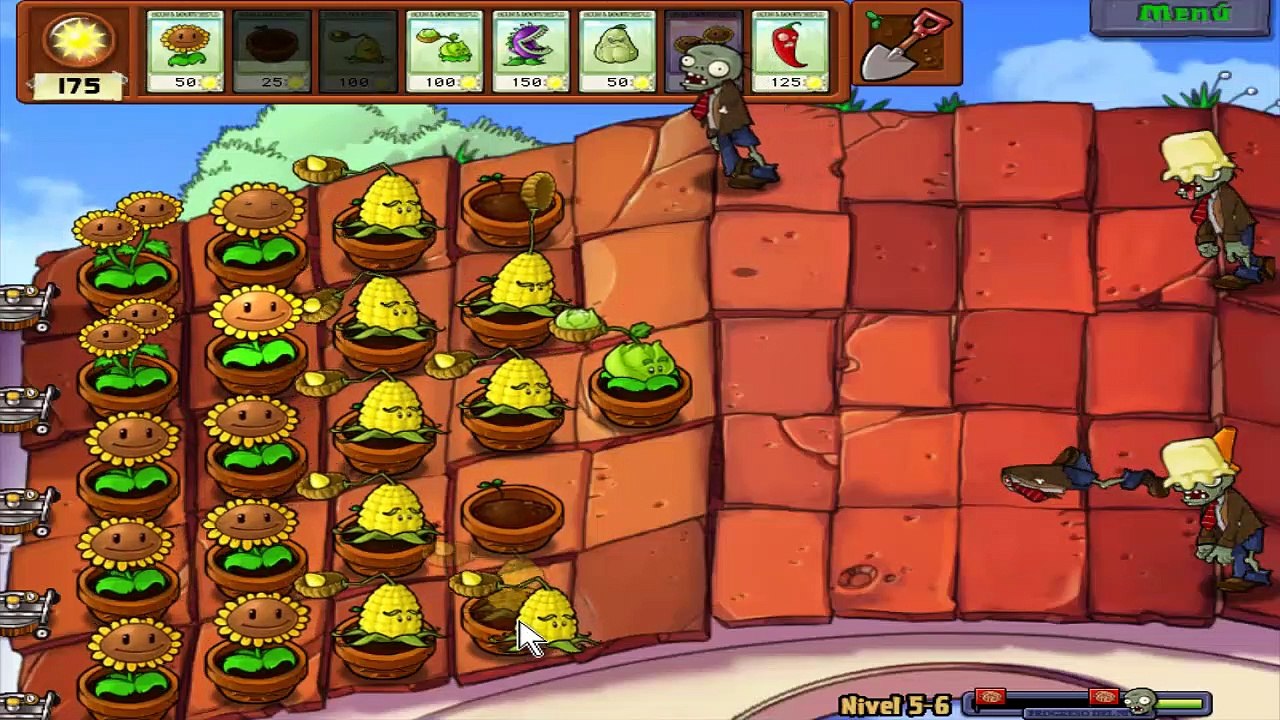 Plantas Vs. Zombis - Walktough - Nivel 5 - 6