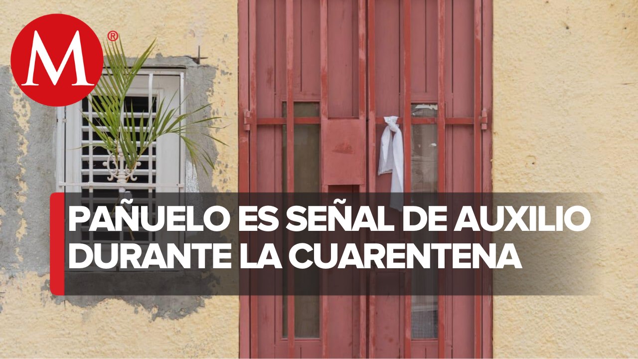 Con trapo blanco ciudadanos del país piden comida por pandemia de covid-19