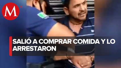 Policías en Jalisco detienen a hombre por no usa cubre bocas