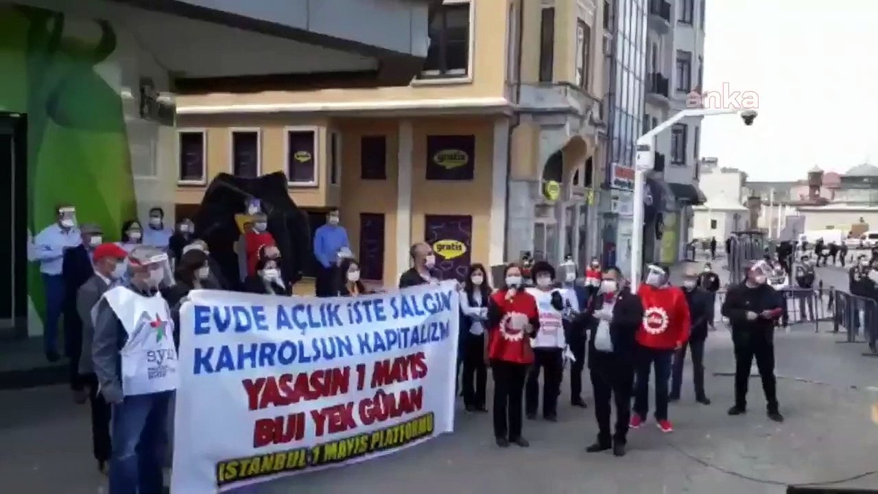 Kazancı Yokuşu'nda 1 Mayıs anması | Disk Başkanı Çerkezoğlu: 'Yüreğimizin attığı her yer 1 Mayıs'tır'
