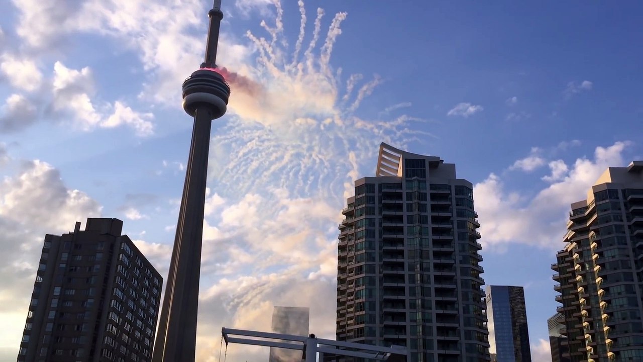 CN Tower on Fire Toronto - Canada