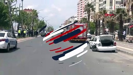 Kontrolden çıkan otomobil ortalık savaş alanına döndü