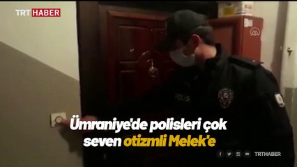Otizmli Melek'e polis abilerinden tatlı sürpriz