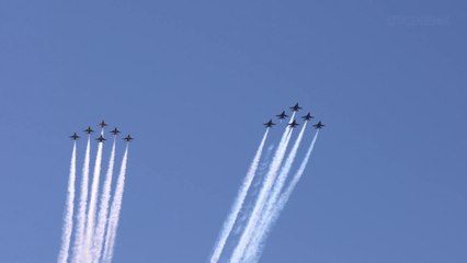 Blue Angels and Thunderbirds flyover New York, NY, 2020