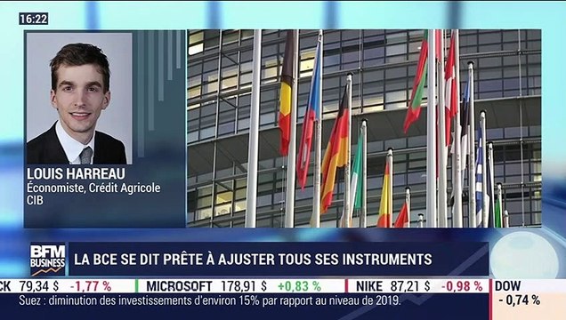 Louis Harreau (Crédit Agricole CIB) : la BCE maintient son taux directeur inchangé et se dit prête à accroître ses rachats de dette - 30/04
