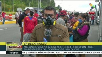 Venezolanos varados en Colombia exigen corredor humanitario