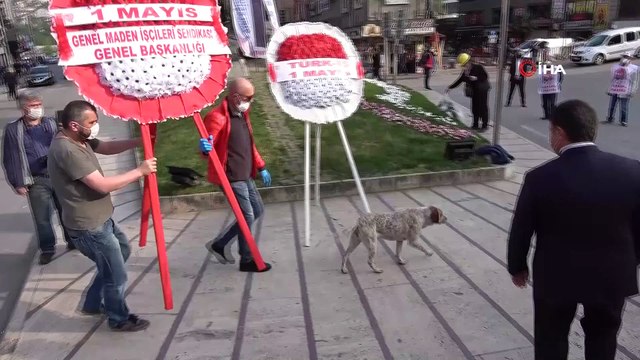 Zonguldak’ta 1 Mayıs koronavirüs gölgesinde kutlandı