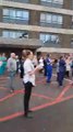 NHS workers outside Queen Alexandra Hospital