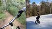 Mountain Biker Cruises Down Trail & Hitting The Slopes...On A Unicycle?