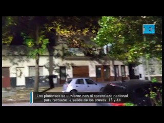Los platenses se unieron al cacerolazo nacional para rechazar la salida de los presos
