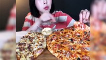 Pizza Mukbang ASMR - 피자헛 메가더블세트 피자 먹방 두판 순삭했어요