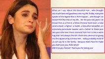 Rishi Kapoor के लिए भावुक हुई Alia Bhatt, लिखा Emotional post; Check out | FilmiBeat