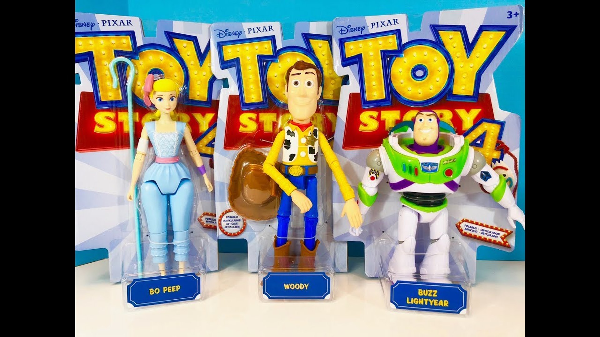 TOY STORY 4 Bo Peep Woody and Buzz Lightyear Poseable Figures Opening -  video Dailymotion