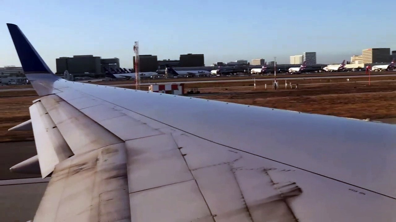Morning take off over the ocean from LAX
