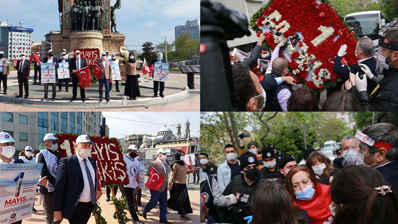 1 Mayıs'ta Taksim Meydanı için iki farklı muamele; iki farklı sendika iki farklı görüntü