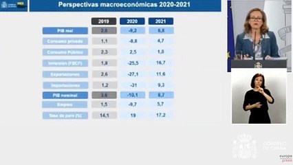 El Gobierno prevé que la economía se hundirá un 9,2% y que el paro se disparará al 19% en 2020