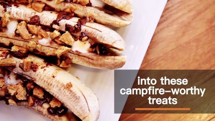 Heavenly Banana Boat S'mores You Can Make in the Oven