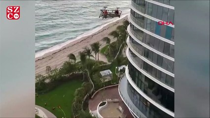 ABD'de metrelerce yükseklikteki tehlikeli anlar kamerada