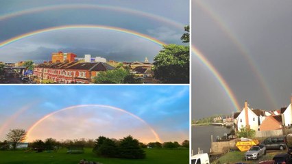 Viral Video : Double Rainbow Shines Over London | Oneindia Telugu