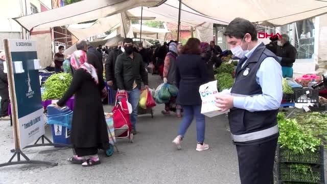 SANCAKTEPE'DE PAZARDA YOĞUNLUK... SOSYAL MESAFE HİÇE SAYILDI