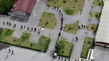 Koronavirüs tedbirlerine yönelik drone ile uygulama yapıldı