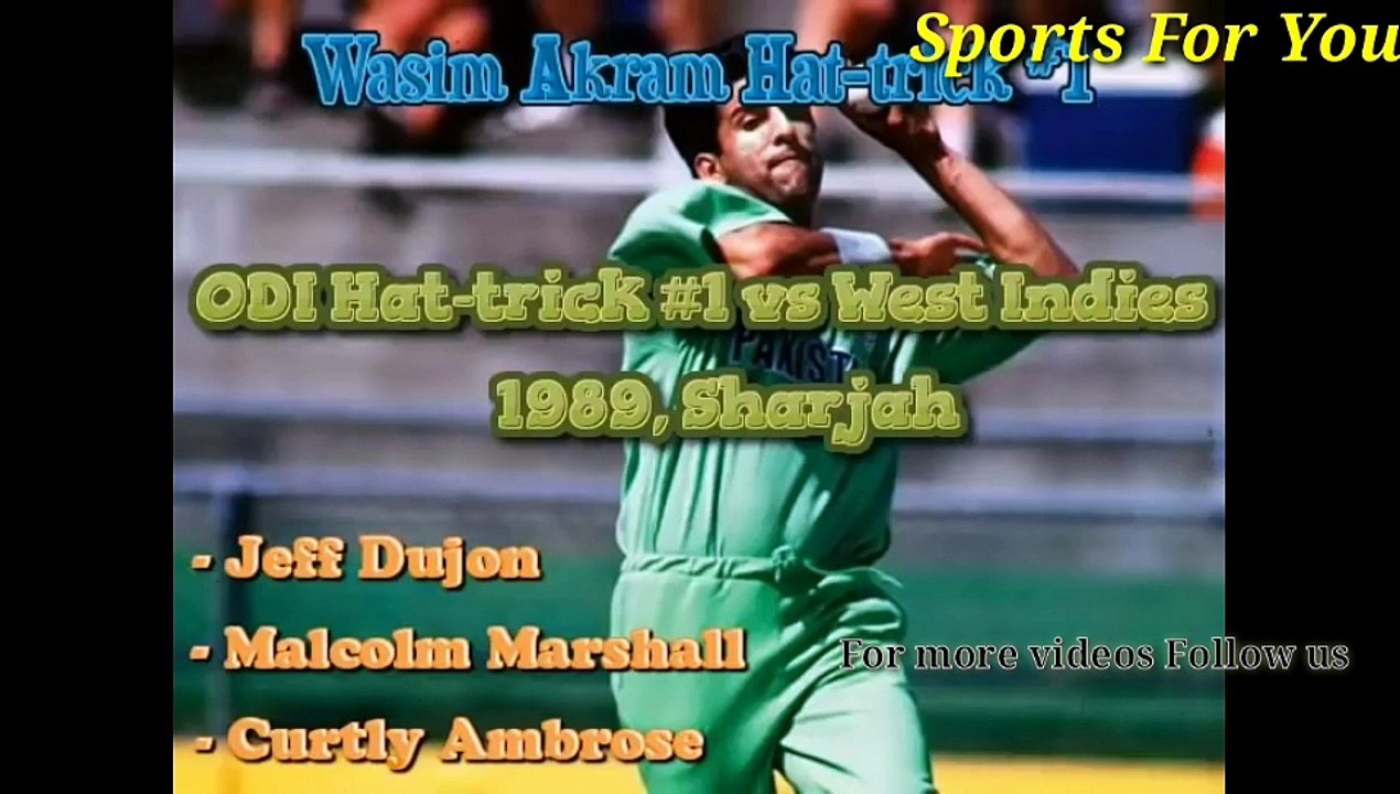 All Wasim Akram Hat-Tricks In Cricket _Sultan of Swing_King of Yorkers..