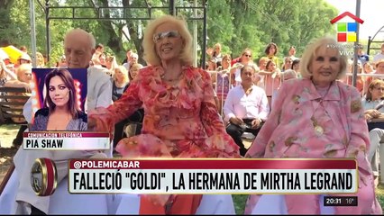 "La hermana de Mirtha Legrand murió durmiendo la siesta"