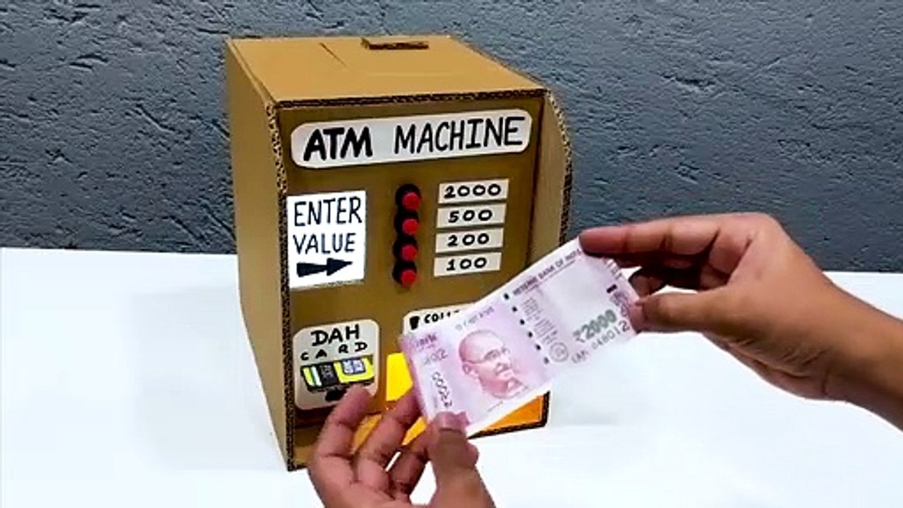 How to make ATM Machine using cardboard. فيديو Dailymotion
