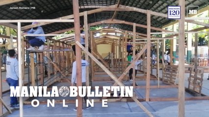 Construction workers started to build the 56 bed capacity COVID-19 Quarantine Facility in Manila