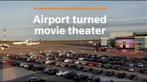 This airport was turned into a drive-in movie theater