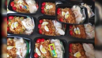 Perawat dan dokter di AS saat menerima bantuan makanan tambahan dari diaspora Indonesia.