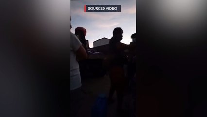 Taking back rice aid from 4Ps families in Naic relocation site