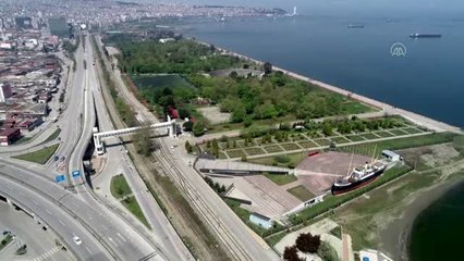 Sokağa çıkma kısıtlamasına uyum havadan görüntülendi