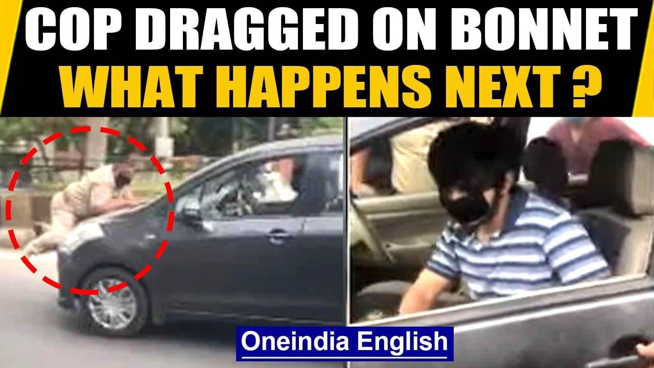 Jalandhar youth faces the music for dragging cop on bonnet, jumping checkpoint | Oneindia News