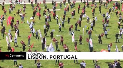 500 union activists gather for May Day in Lisbon amid global pandemic