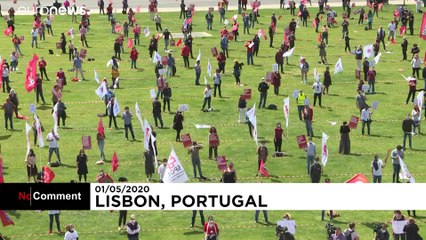 500 union activists gather for May Day in Lisbon amid global pandemic