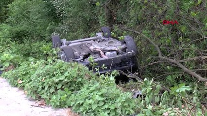 SARIYER'DE TAKLA ATAN OTOMOBİLDEN BURNU BİLE KANAMADAN KURTULDU