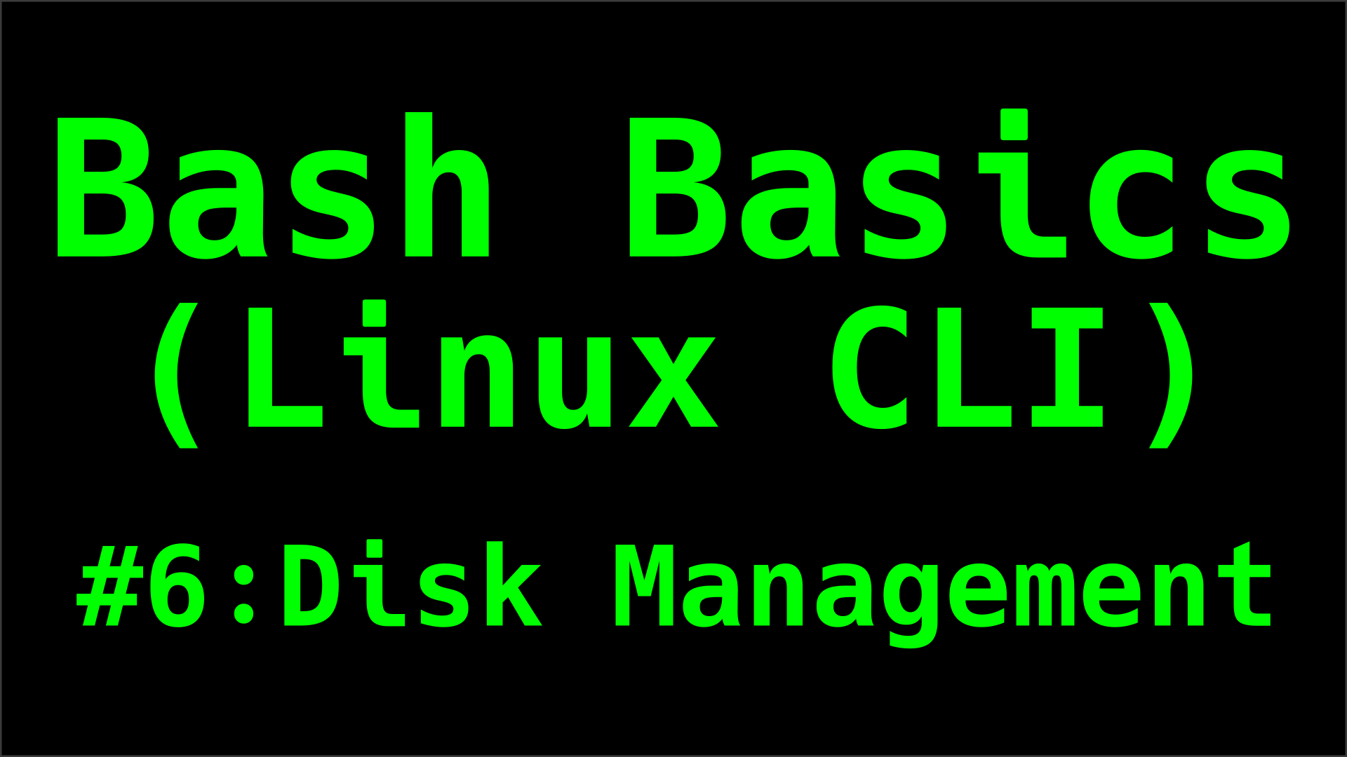 Bash Basics (Linux CLI)