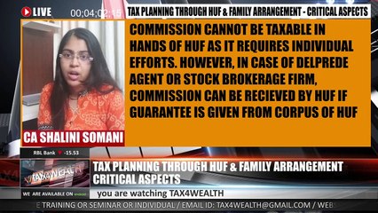Tax Planning through HUF & Family Arrangement - CRITICAL ASPECTS