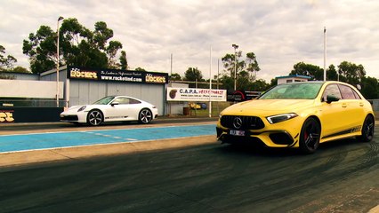 Une Mercedes-AMG A 45 S fait un drag-race contre une Porsche 911