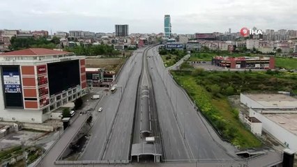 Kısıtlamanın son gününde boş yollar görüntülendi