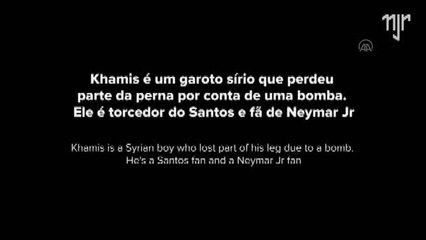Engelli Suriyeli çocuğa, formasını giydiği Neymar'dan görüntülü teşekkür mesajı