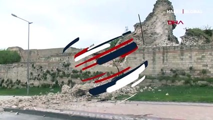 Topkapı'da tarihi surlarda çökme