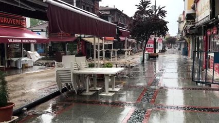 Edirne'de sağanak etkili oldu