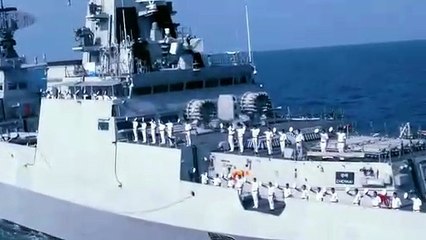 Indian Naval Personnel onboard Mission Deployed ships in the Arabian Sea