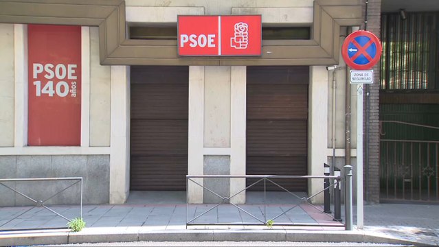 La sede del PSOE durante el confinamiento