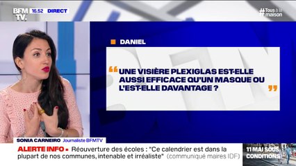 Une visière plexiglas est-elle aussi efficace qu'un masque ? BFMTV répond à vos questions